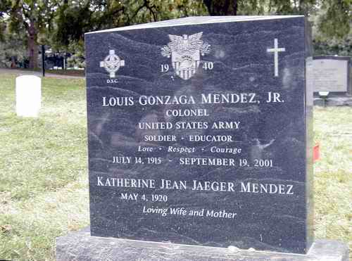 Col. Louis G. Mendez. Jr. Grave